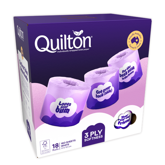 Quilton Plastic Free Single Rolls 18 Pack